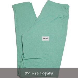 LuLaRoe OS One Size Solid Leggings Heathered Green NEW